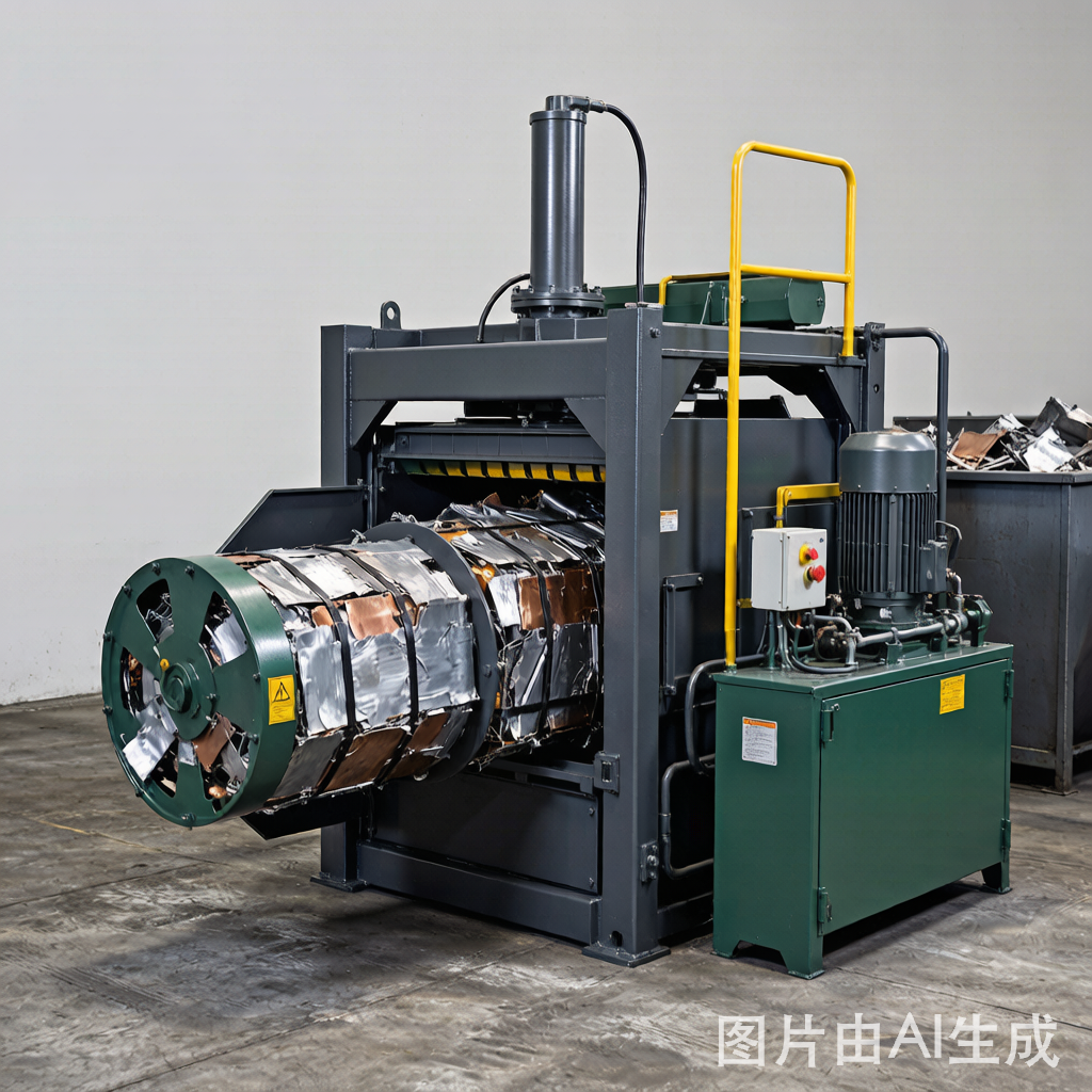 Scrap Metal Baler - horizontal hydraulic baler with automatic discharge